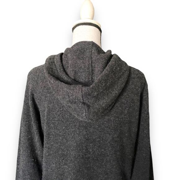 Bella Dahl Cashmere Hoodie Dress Sz S Heather Charcoal Long Sleeve Short Length - Picture 5 of 11